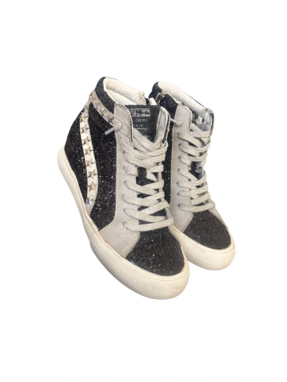 VINTAGE HAVANA Leona glitter high top sneakers women’s tennis shoes size 6 - Picture 15 of 17